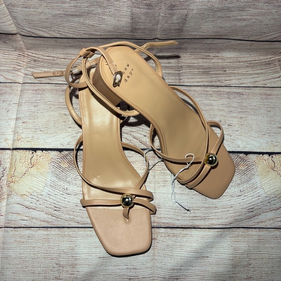 a new day Beige Strappy Sandals with Gold Accent - Picture 3 of 9